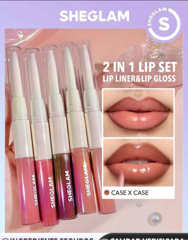 SHEGLAM 2 EN 1 SET LIP LINER&LIP GLOSS- CASE X CASE💋✨