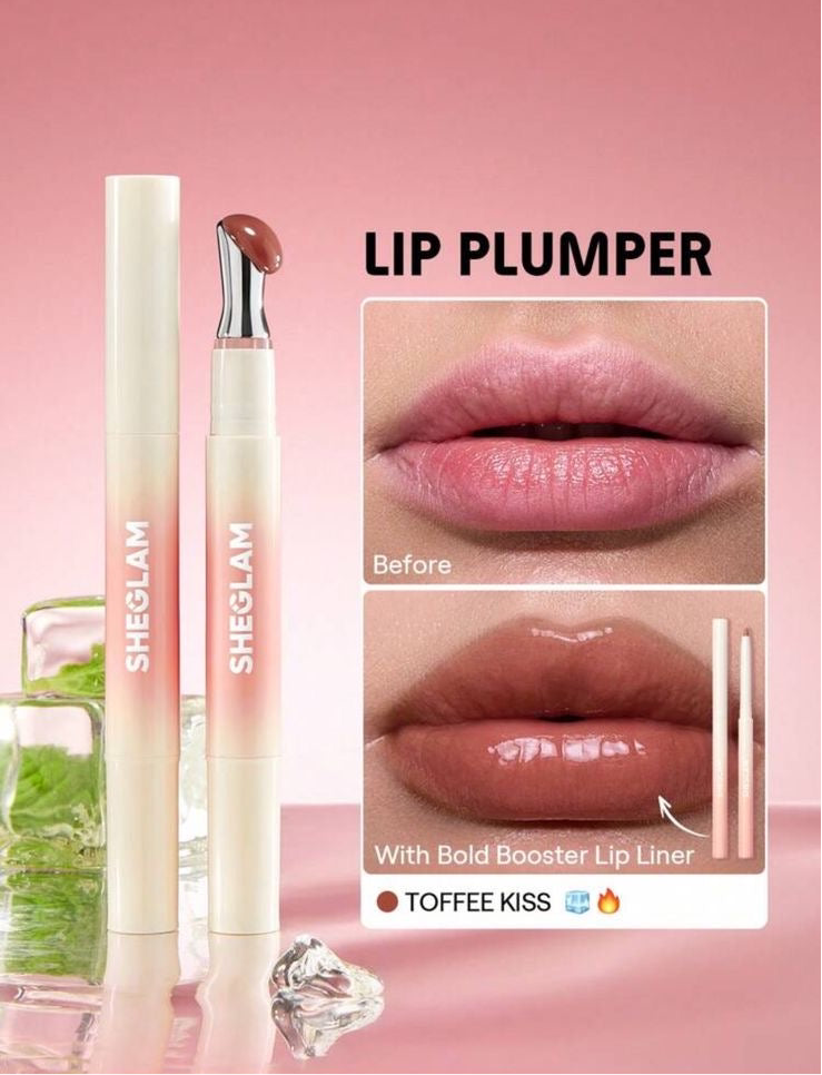 SHEGLAM LIP PLUMPER WITH BOLD BOOSTER LIP LINER- TOFFE KISS💋