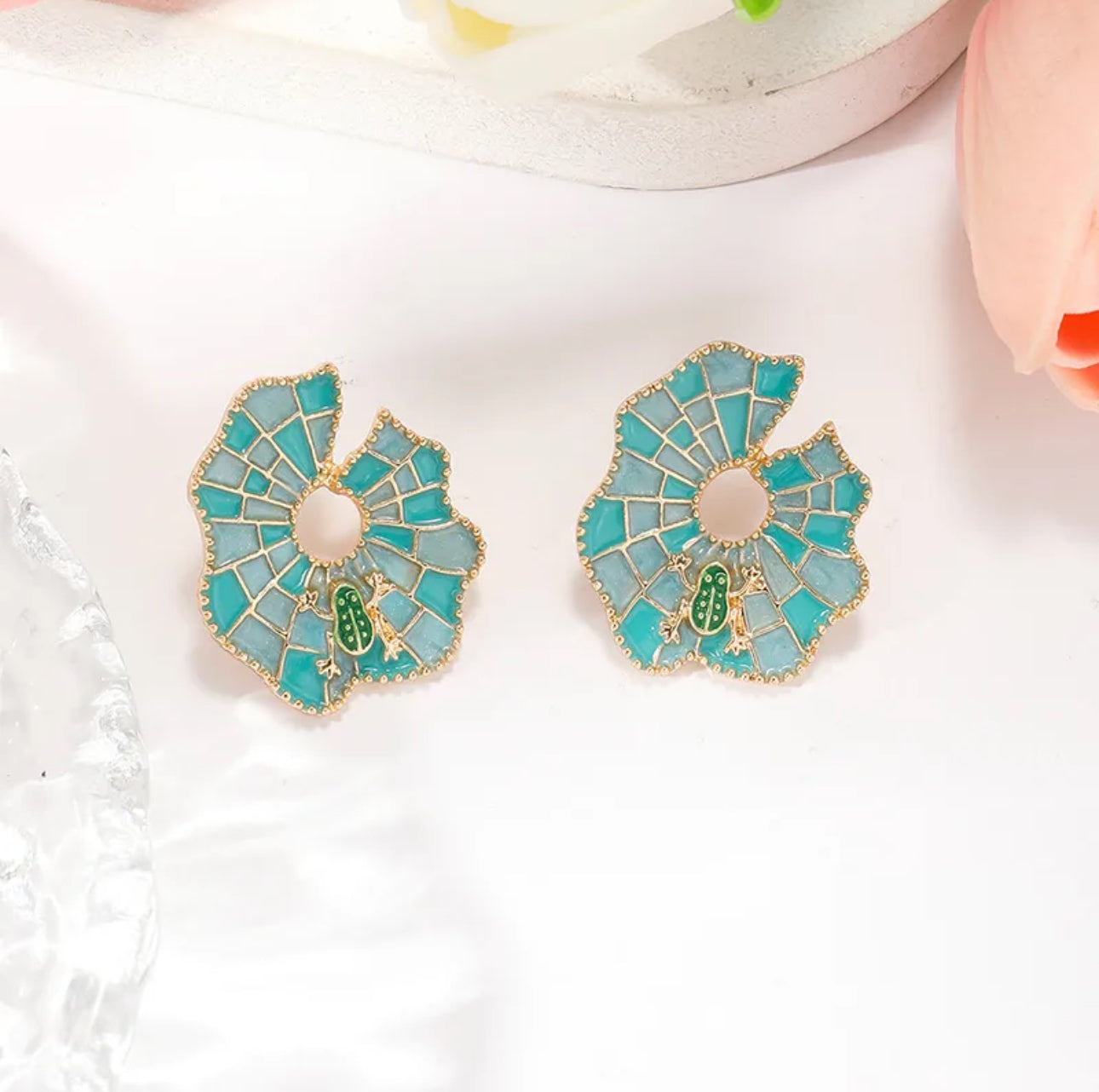 aretes bañados en oro