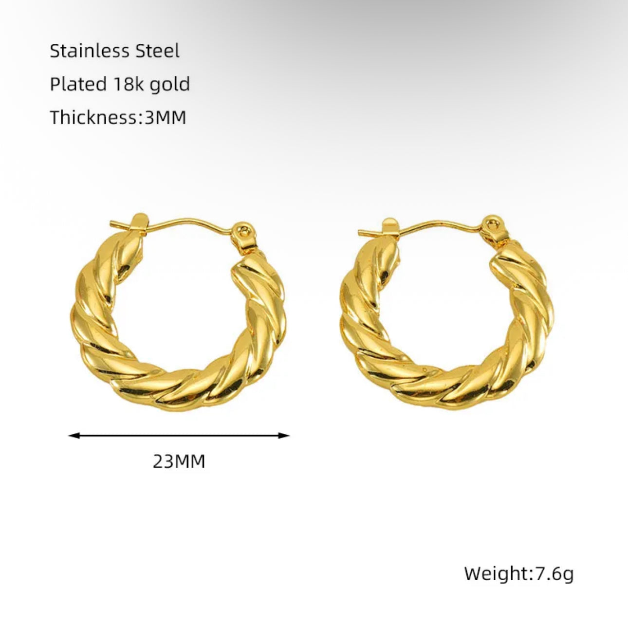 Aretes con baño de oro