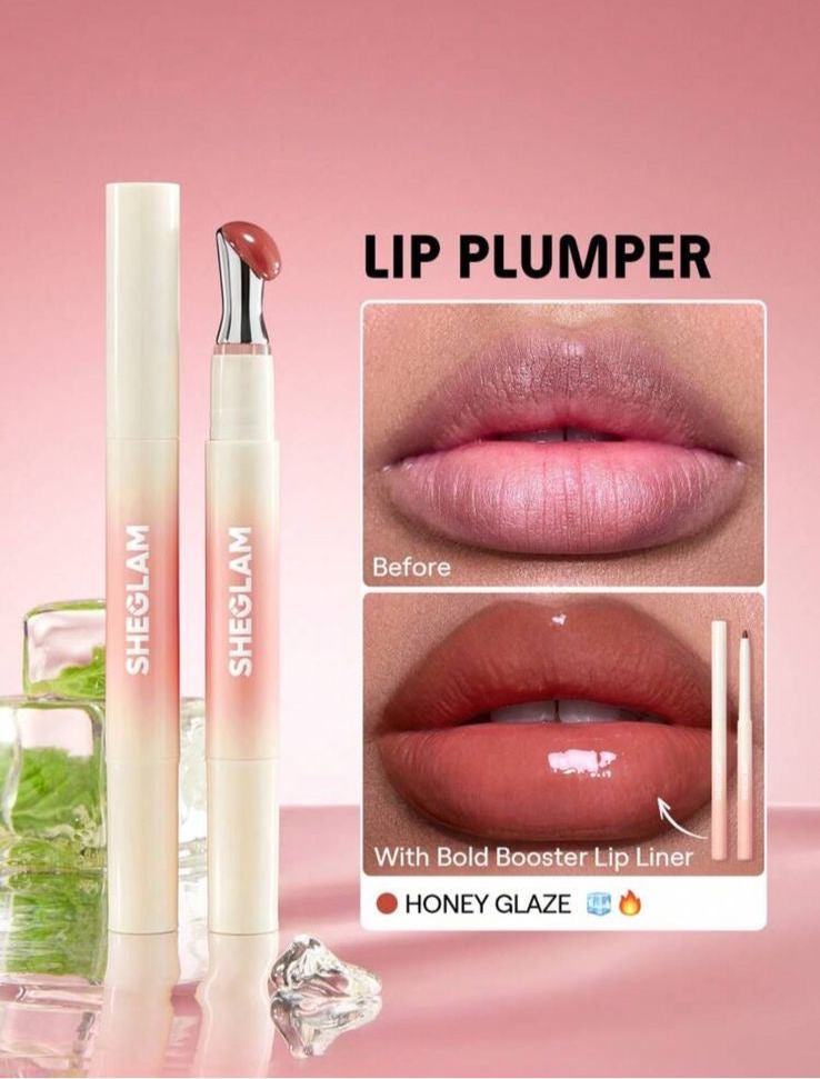 SHEGLAM LIP PLUMPER WHTH BOLD BOOSTER LIP LINER-HONEY GLAZE💋✨