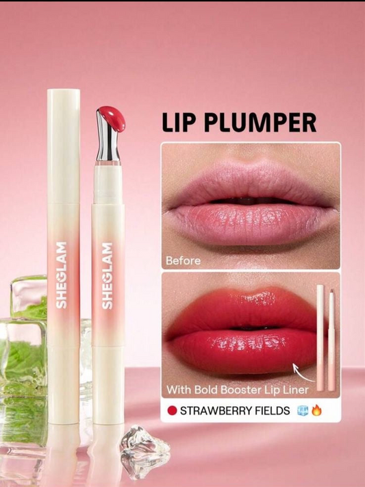 SHEGLAM LIP PLUMPER WITH BOLD BOOSTER LIP LINER-STRAWBERRY FIELDS 💋