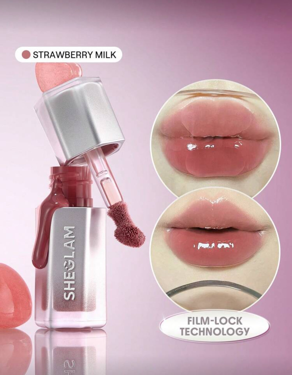 Glass Lock Air Brillo Labial intransferibles- Strawberry Milk