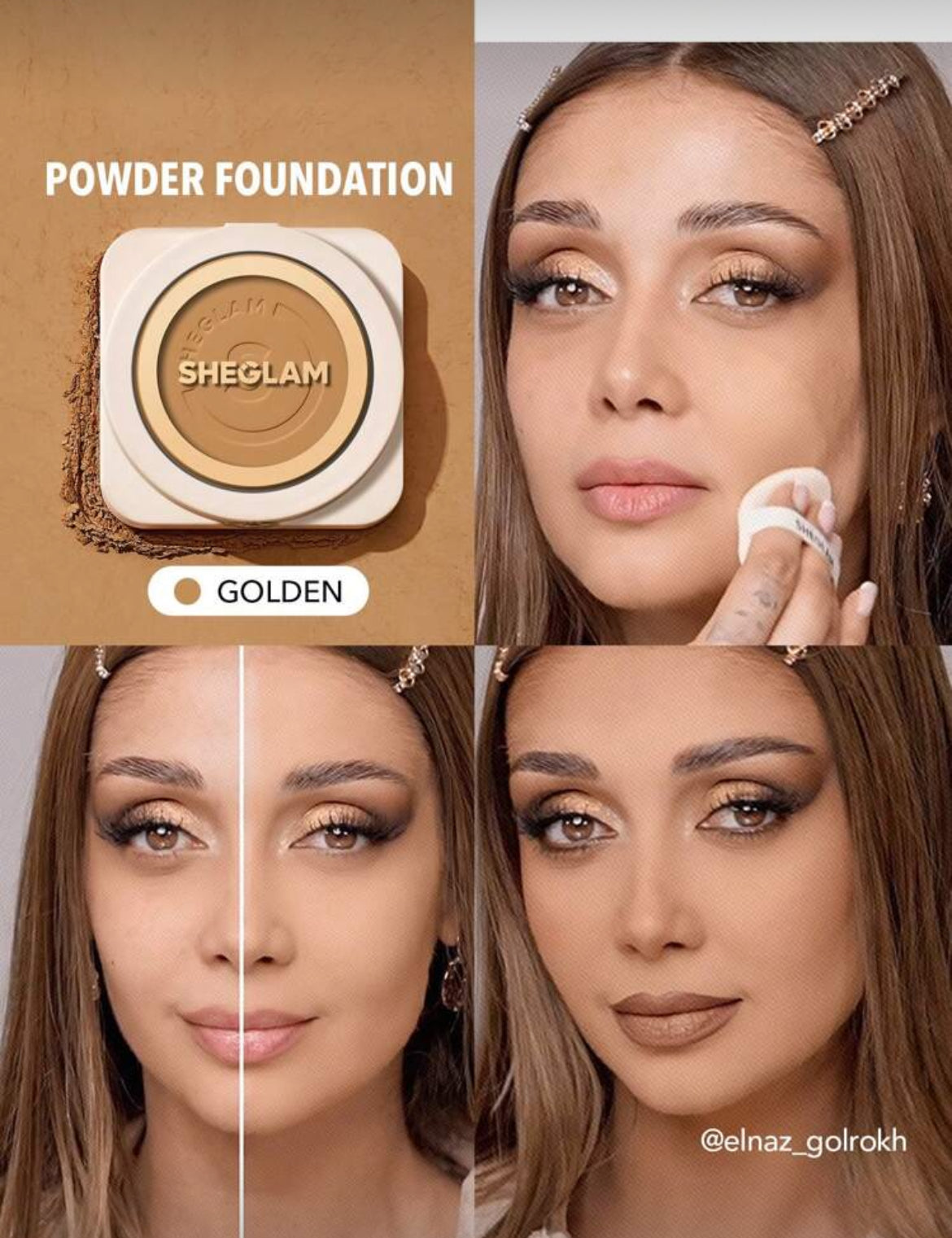 Base de maquillaje en polvo de alta cobertura-Golden