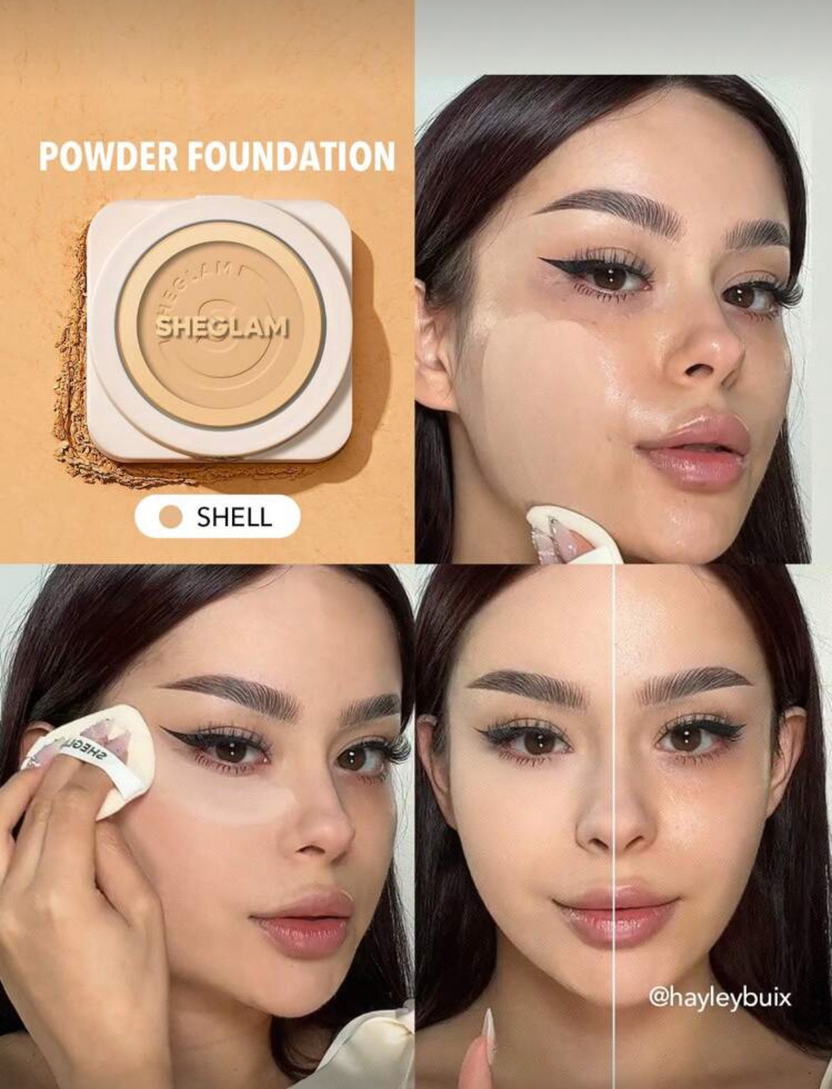 Base de maquillaje en polvo de alta cobertura-Shell