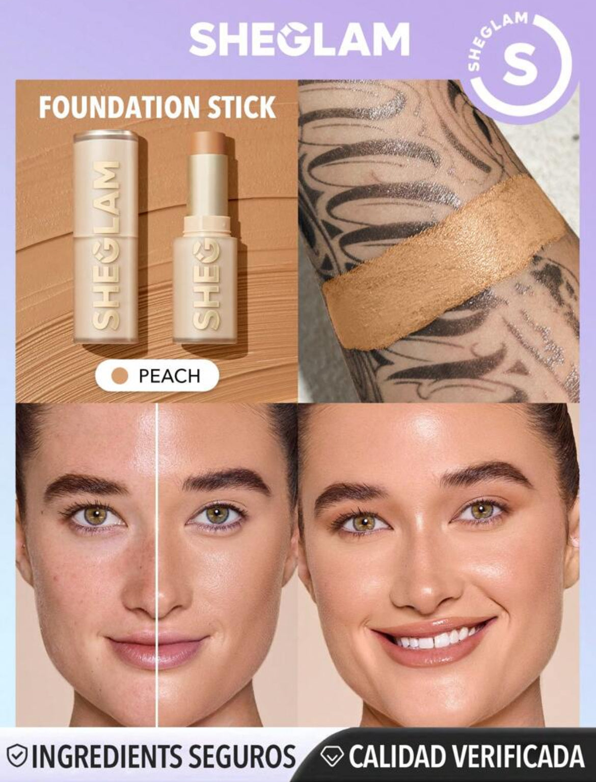 Base de maquillaje en barra Skin Magnet de alta cobertura- Peach✔️