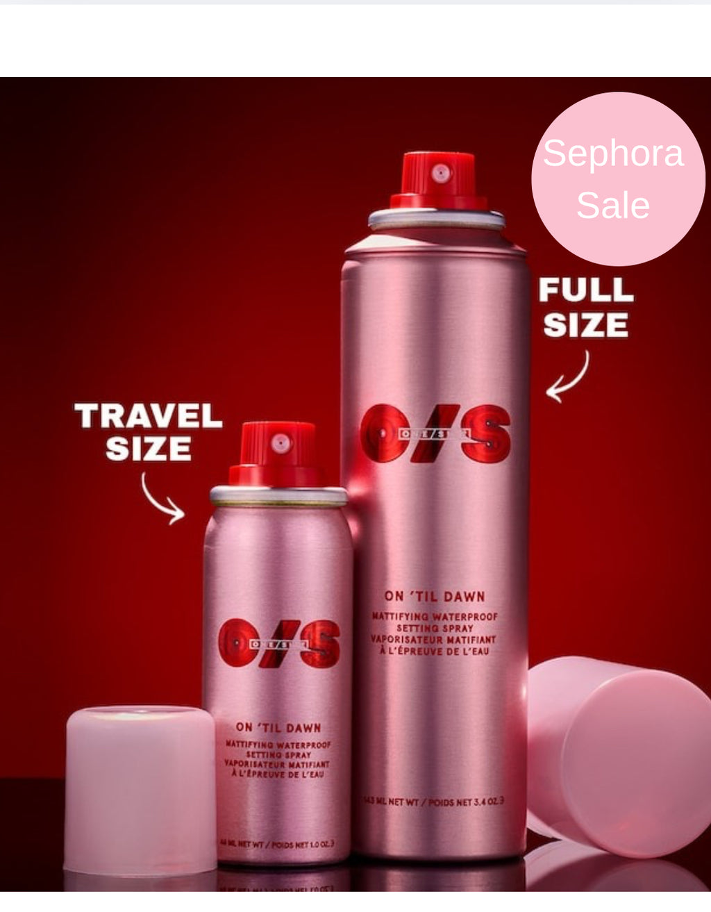 SEPHORA SALE ONE/SIZE by Patrick Starrr 
On 'Til Dawn Mattifying Waterproof Setting Spray Big & Bitty Duo “BAJO PEDIDO”