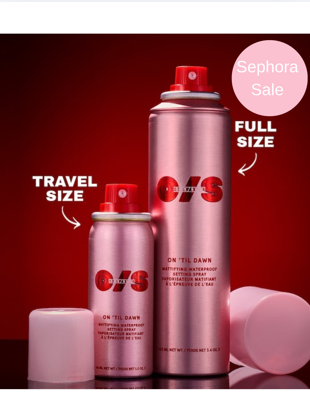 SEPHORA SALE ONE/SIZE by Patrick Starrr 
On 'Til Dawn Mattifying Waterproof Setting Spray Big & Bitty Duo “BAJO PEDIDO”