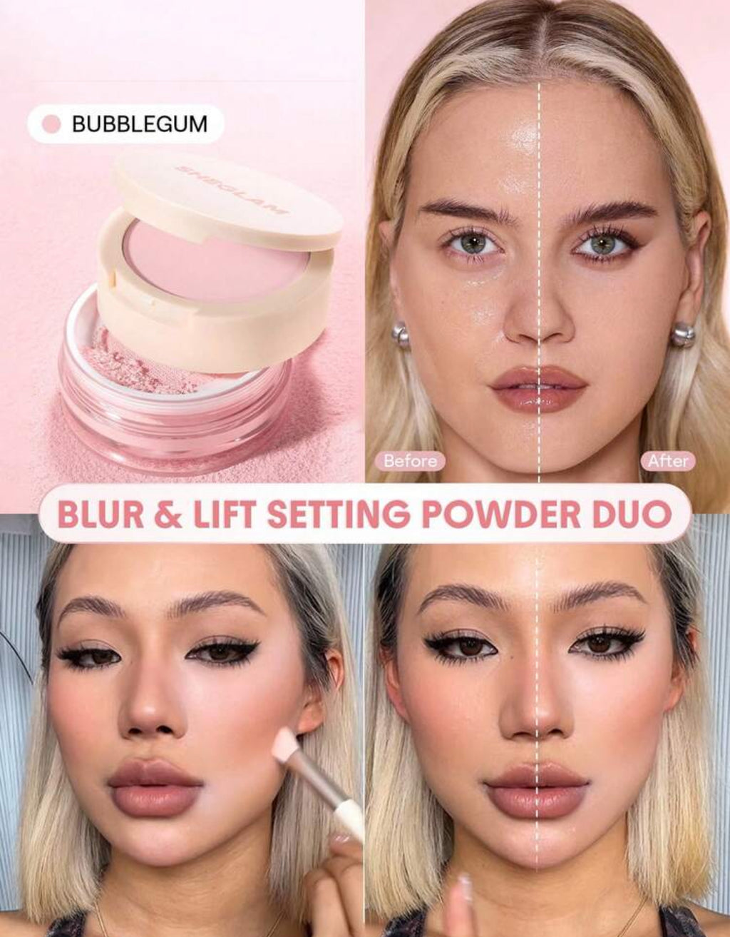 Insta-Ready Ultra-Fine Difuminador & Lifting Polvo Fijador Dos en Uno-Bubblegum