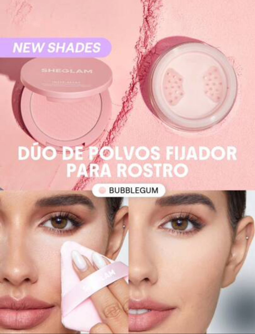 Polvos fijadores para rostro y contorno de ojos Insta-Ready Duo - Bubblegum