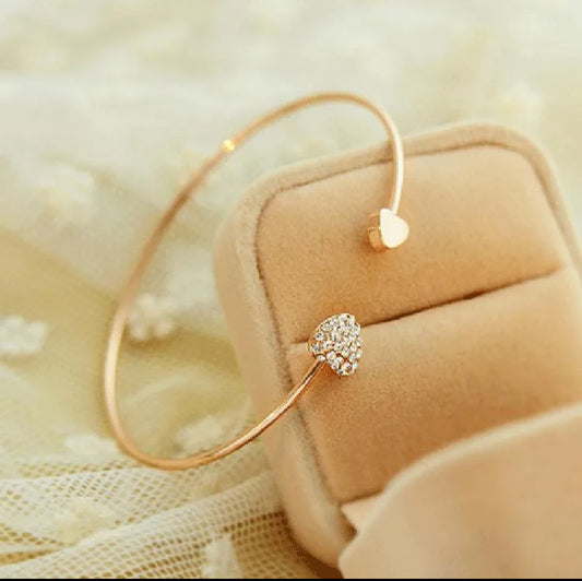 Pulsera de corazón fantasía fina