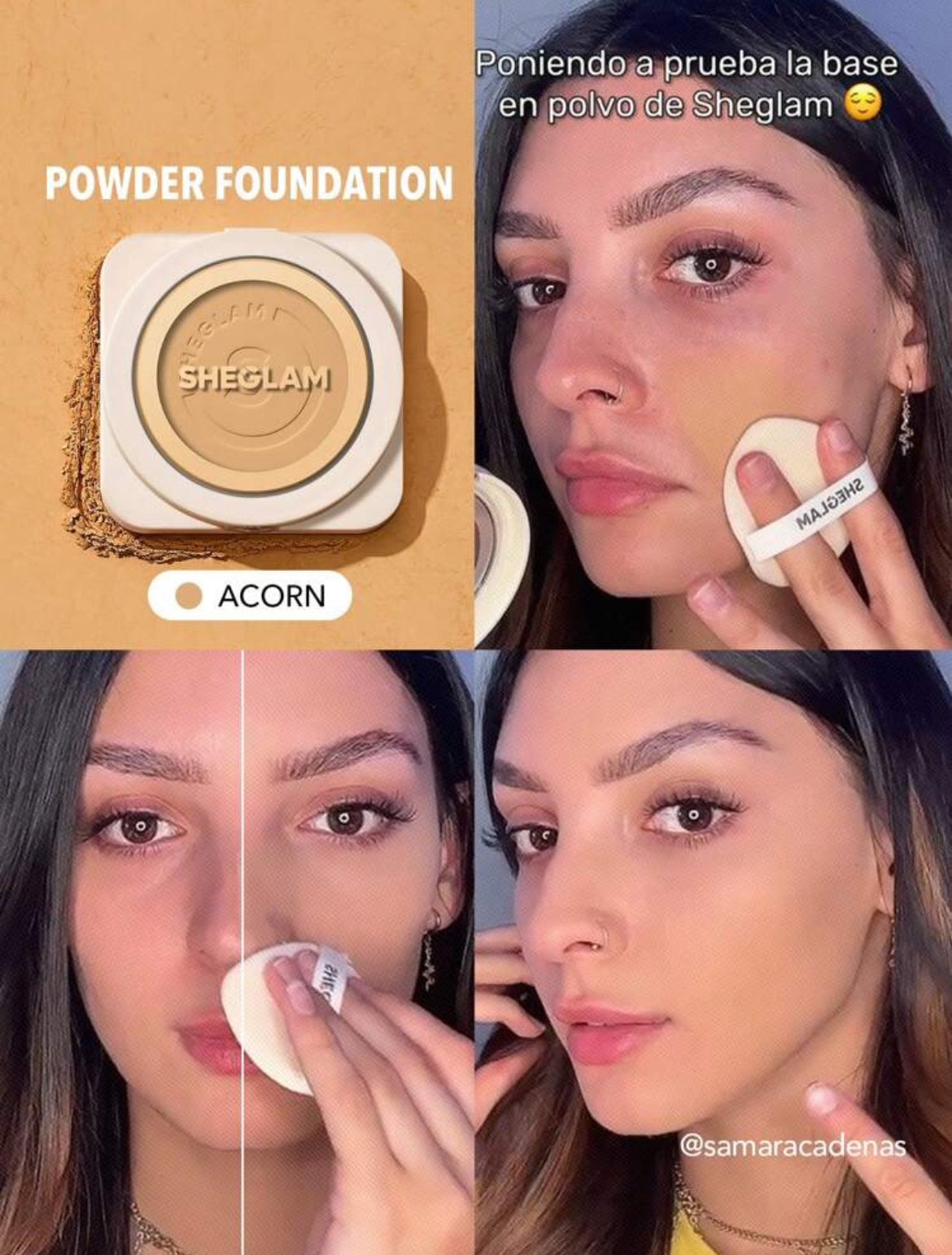 Base de maquillaje en polvo de alta cobertura