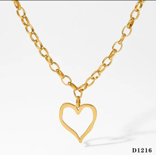 Collar de acero inoxidable con baño de oro