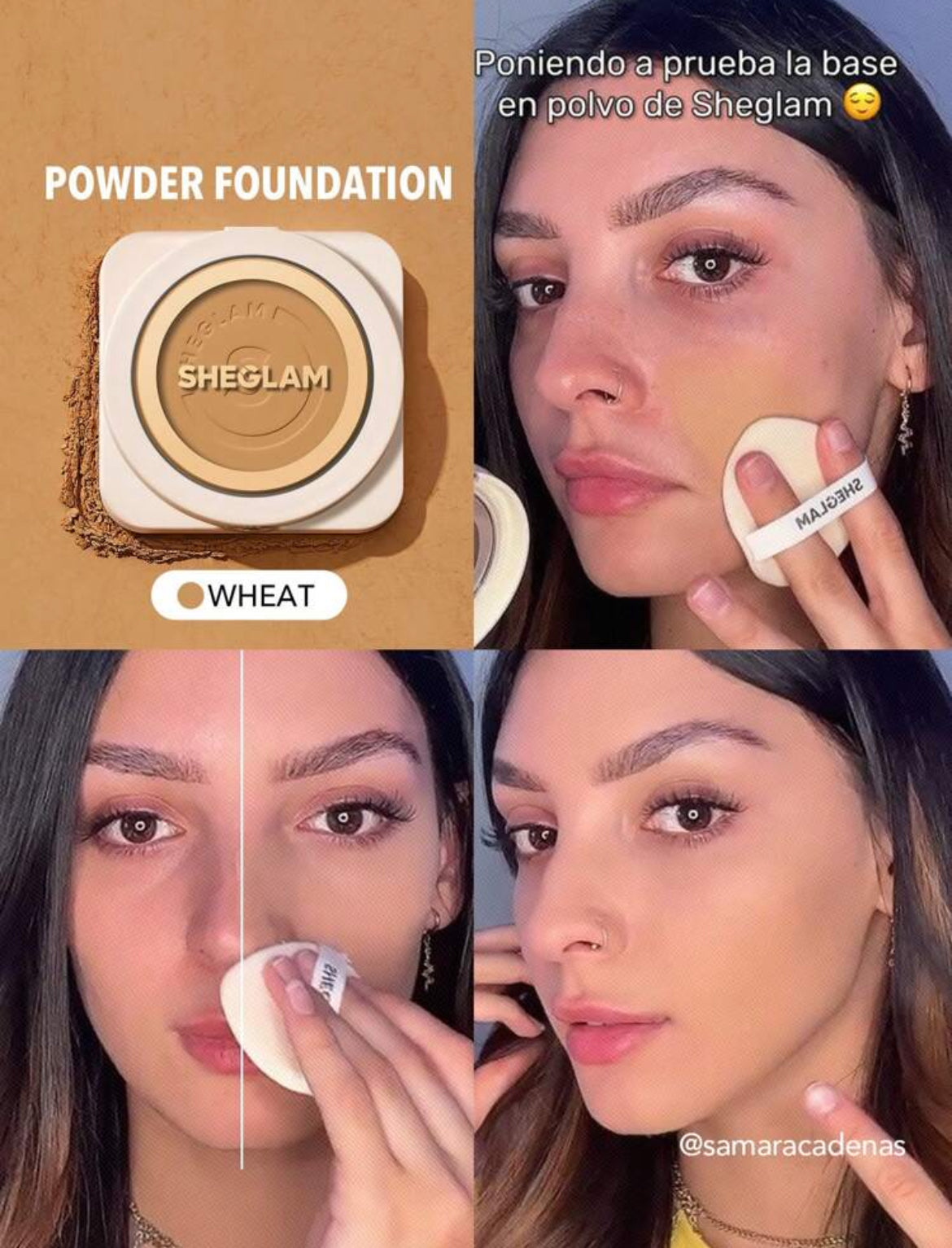 Base de maquillaje en polvo de alta cobertura