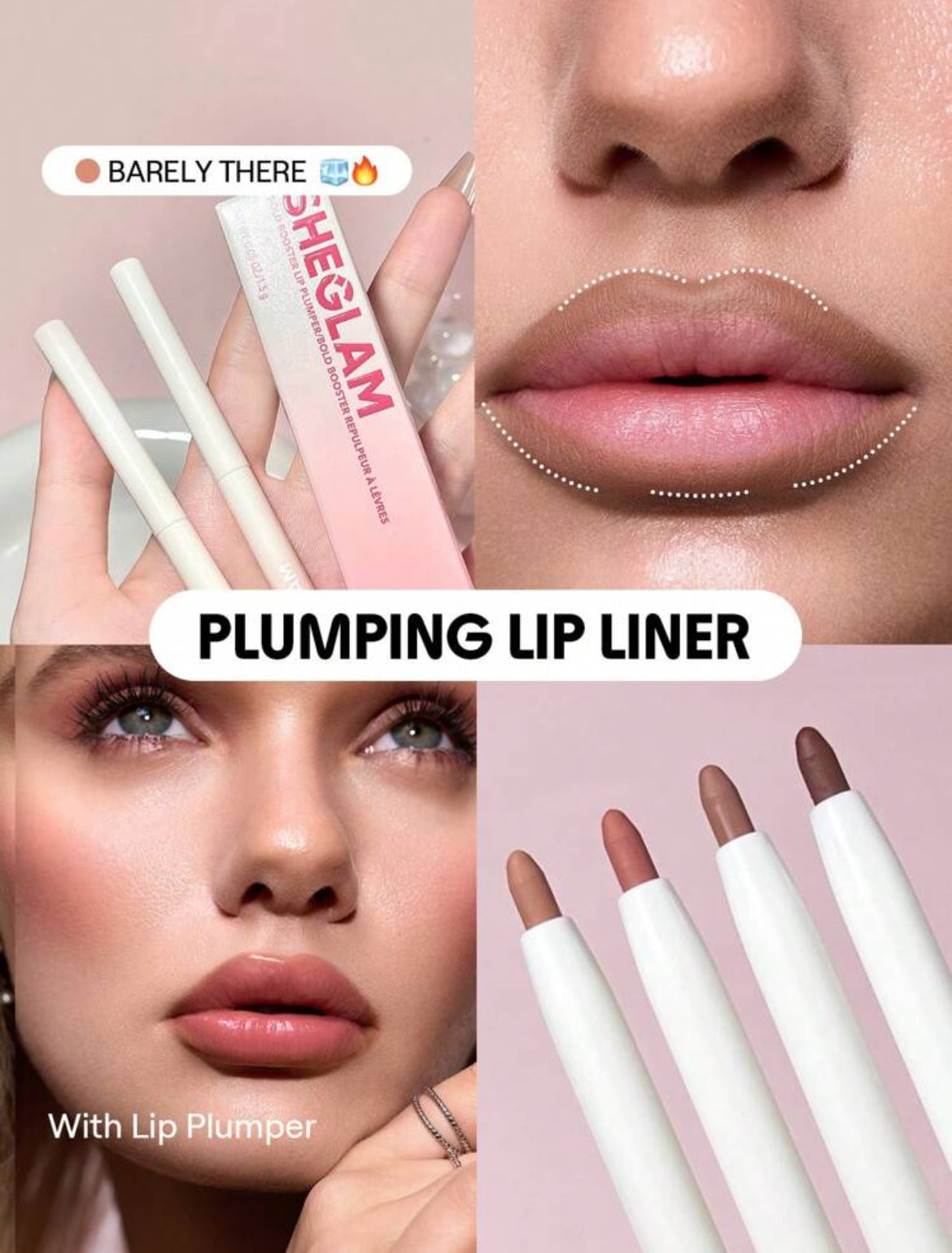 Delineador de labios voluminizador Bold Booster - Barely There💕