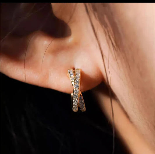 Aretes de plata 925 con baño de oro de 18 k