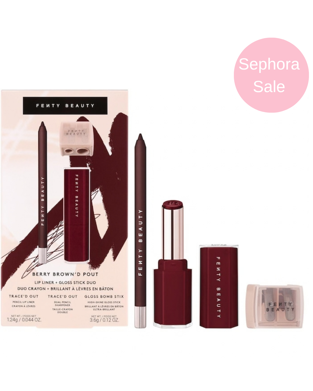 SEPHORA SALE Fenty Beauty by Rihanna 
Berry Brown'd Pout Lip Liner + Gloss Stick Duo “BAJO PEDIDO”