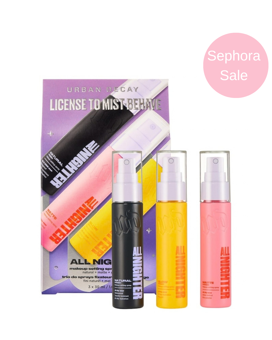SEPHORA SALE Mini License to Mist-Behave All Nighter Setting Spray Trio de Urban Decay “BAJO PEDIDO”