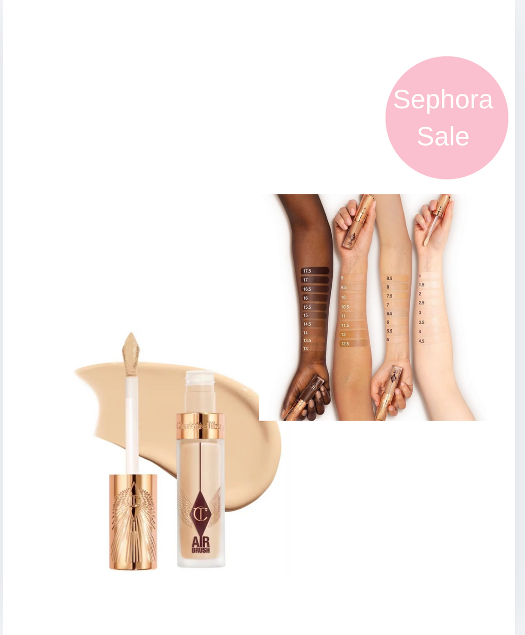 SEPHORA SALE Charlotte Tilbury 
Airbrush Flawless Crease-Proof Long-Wear Blur Concealer with Hyaluronic Acid “Bajo pedido”