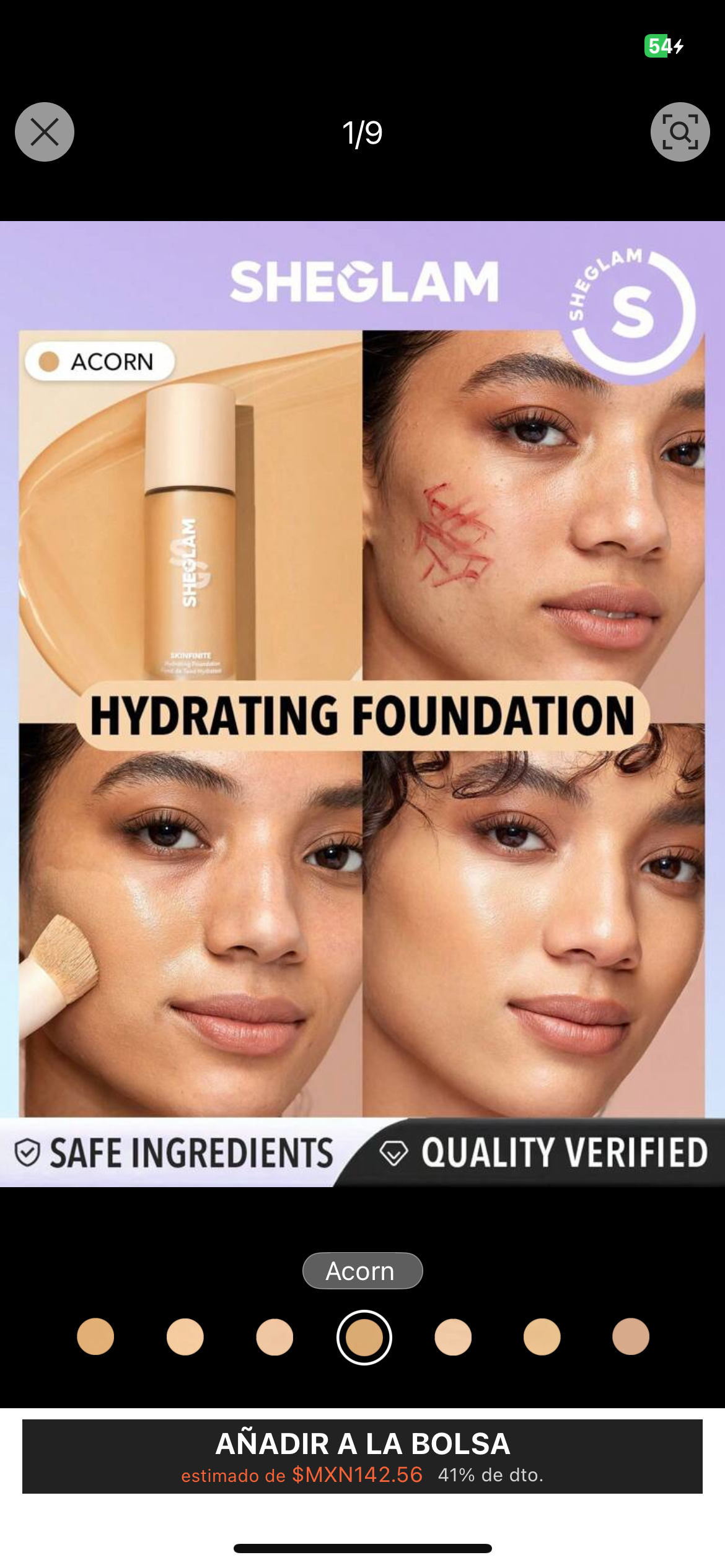 Base de maquillaje hidratante Skinfinite-Acorn ✔️