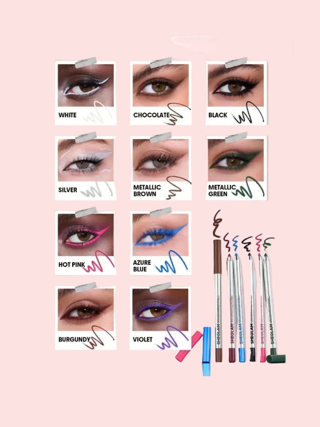 SHEGLAM Boldline Set de Delineador en Gel Multifunción de Larga Duración