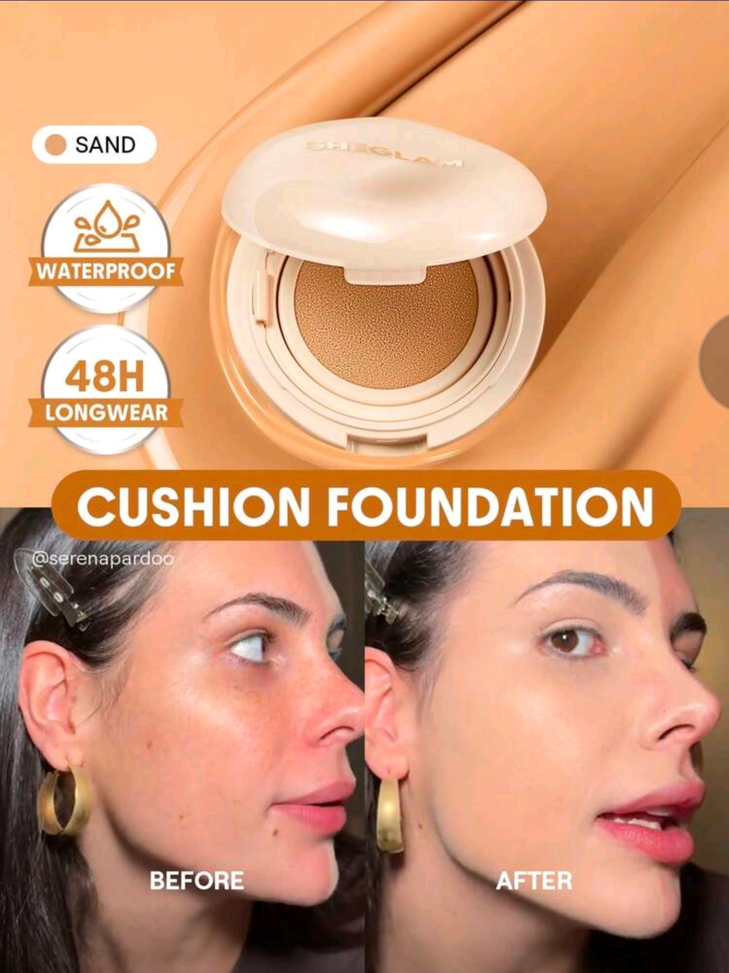 Base de maquillaje en formato cushion de larga duración