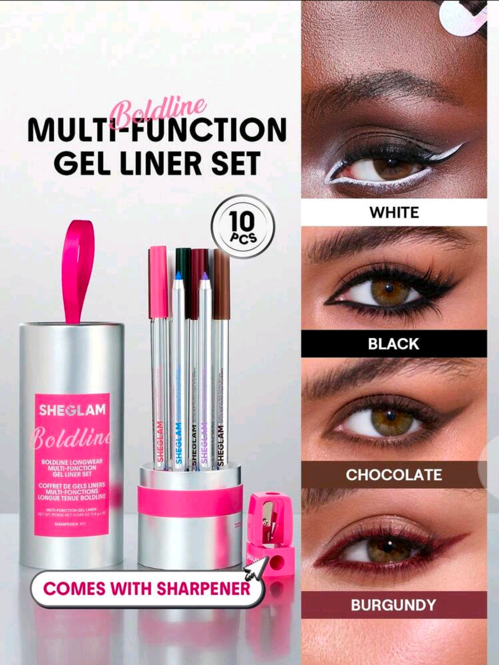SHEGLAM Boldline Set de Delineador en Gel Multifunción de Larga Duración