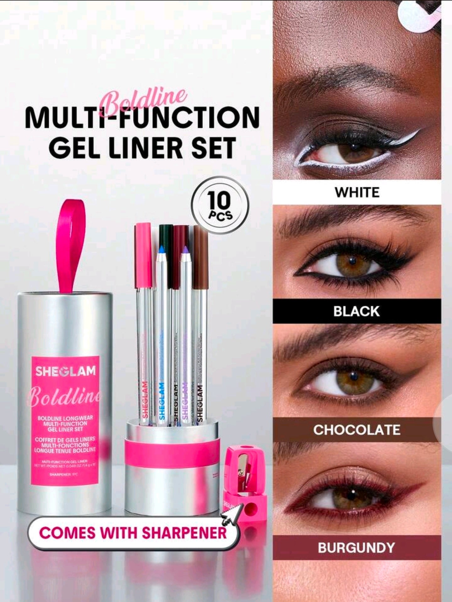 SHEGLAM Boldline Set de Delineador en Gel Multifunción de Larga Duración