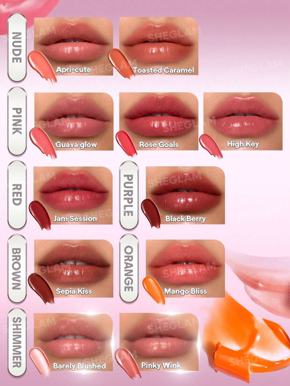 Silk Slip Bálsamo Labial con Aceite- Guava Glow